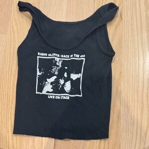 Brandy Melville John Galt black ribbed tank